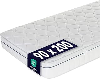 Matratze 90x200cm, 23cm hoch, Härtegrad H3, 100 Nächte Probeschlafen, 5-Zonen-Spezial-Komfortschaum-Matratze, Luftkanaltechnik & Klimaband für erhöhte Atmungsaktivität, Öko-Tex 100