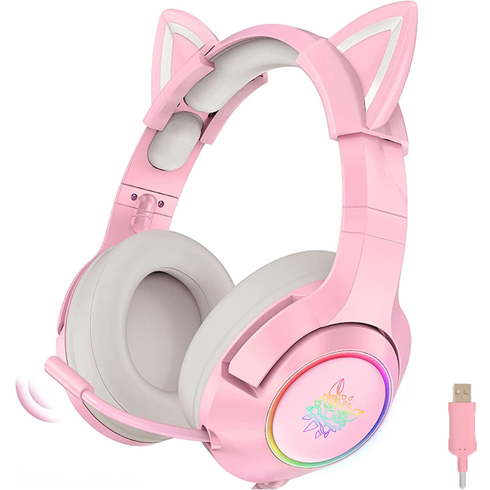 Amazon.co.jp: ピンク ゲーミング ヘッドセット 猫耳ヘッドセット 7.1 