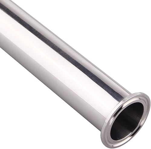 Miniatura 4 de Dernord - Tubo de bobina sanitaria con extremos de abrazadera, tubo redondo liso de acero inoxidable 304 con abrazadera triple de 3.81 cm, con