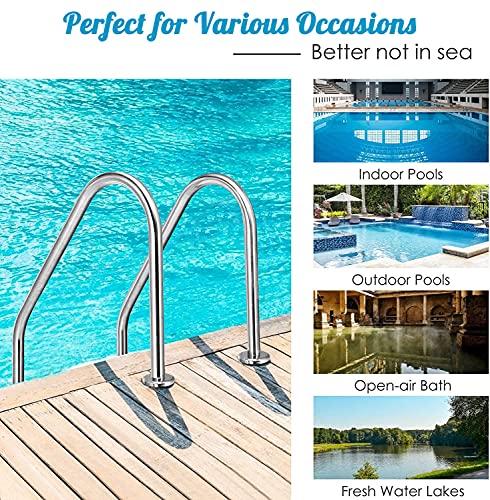 Escalera para piscina con barandilla acero inoxidable 2 peldaños miniatura 4