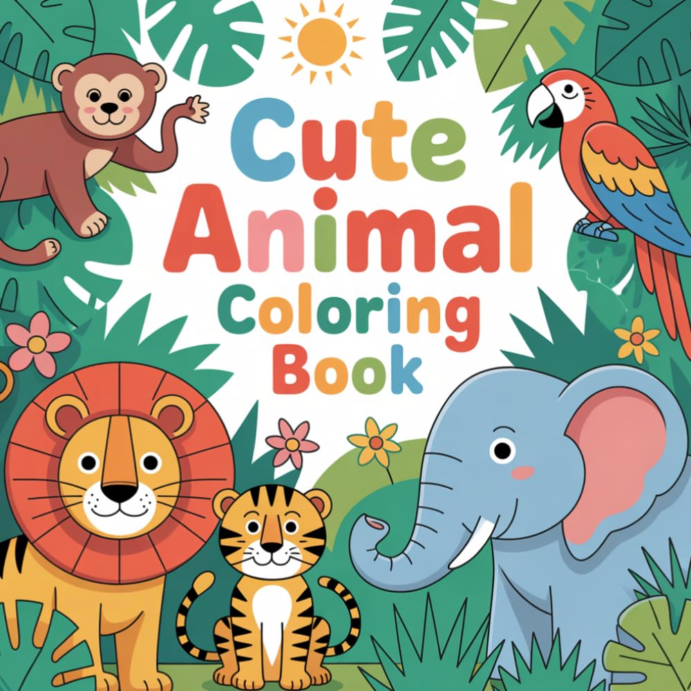 cute animal colouring book