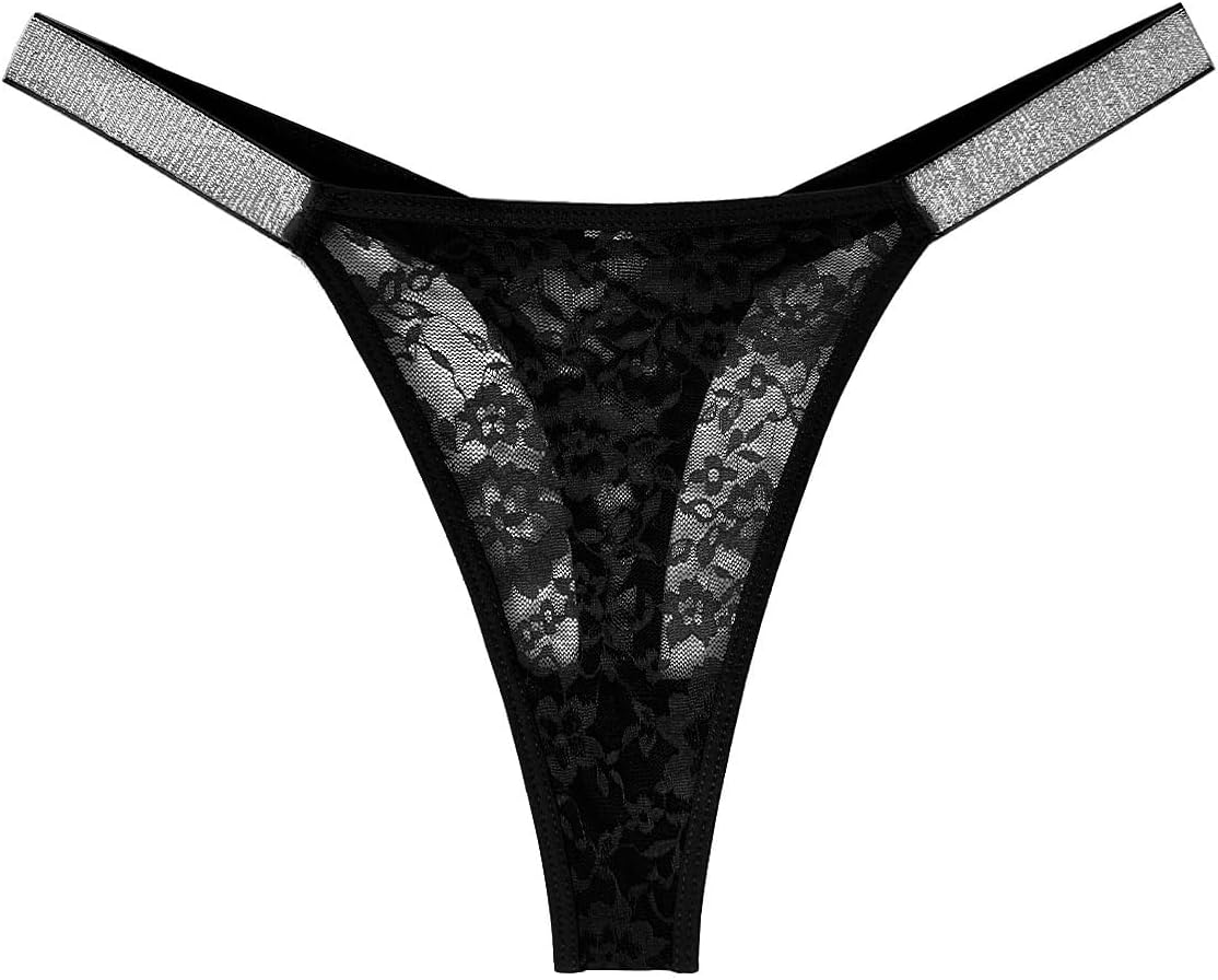Lace Thongs for Women G-String Tanga with Rhinestone-Embellished Cheeky Underwear 3 Pack - Image 6