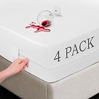 Vista 10 de LUX Décor - Funda de colchón con cremallera tamaño Queen, a prueba de chinches, 100% impermeable, protector de colchón de 14 pulgadas