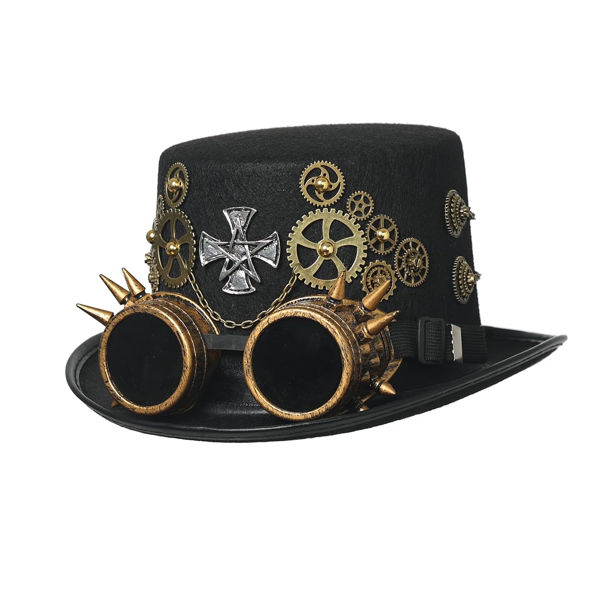 BPURB Chapeau Victorien Steampunk Hat pour Femme Homme Carnaval Halloween Cosplay soirée à thème Costume