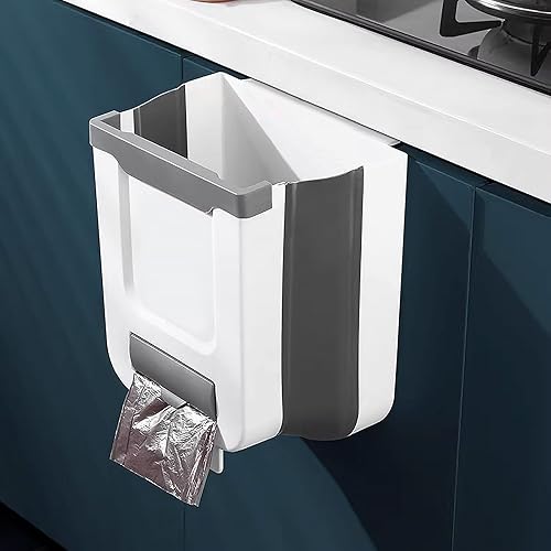 Cubo de basura plegable pequeño para cocina contenedor de plástico para interiores cocina hogar encimera armario baño dormitorio oficina gabinete de
