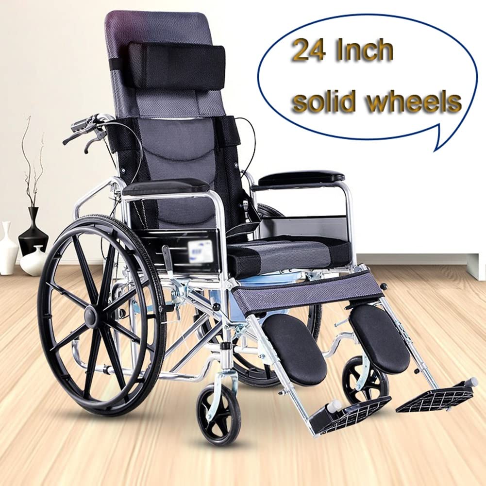 LekLai Rueda de Repuesto para Silla de Ruedas, Rueda Trasera para Silla de Ruedas de 24 Pulgadas, Accesorio para Andador Manual para Silla de Ruedas, Rueda Sólida Antideslizante, 24 X 13/8/Black/24I
