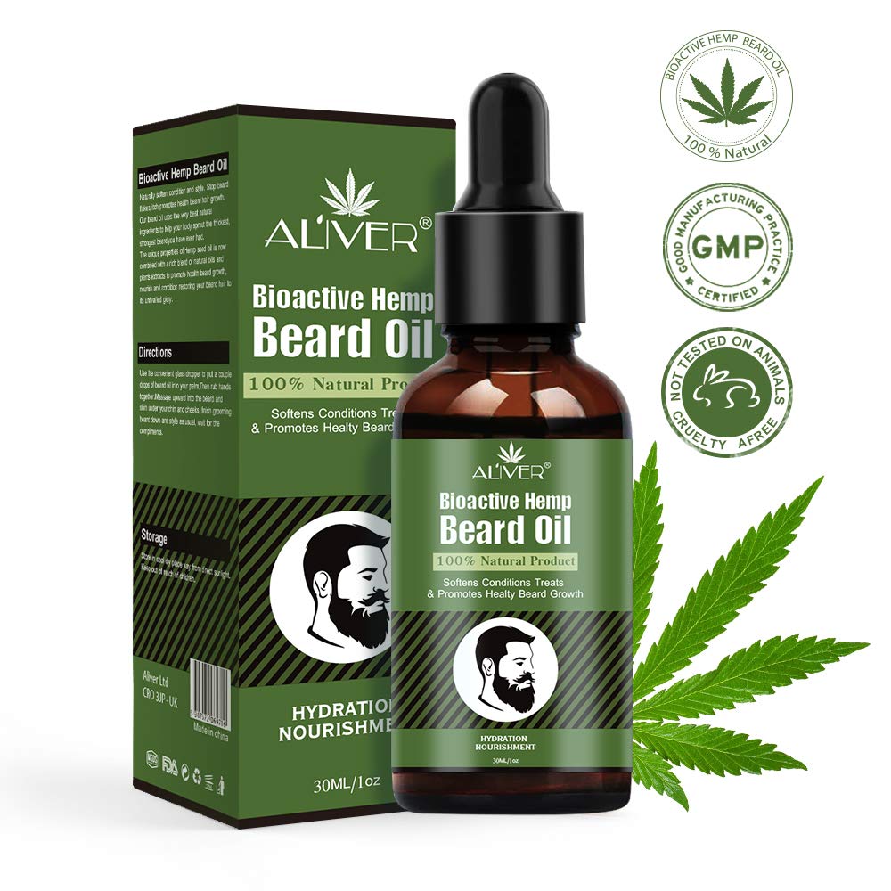 Beard Growth Oil, Natural Beard Growth Hemp Oil Beard Oil Beard Care Products(30ml)