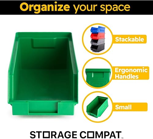 Miniatura 4 de Paquete de 12 cubos de almacenamiento pequeños, almacenamiento de montaje en pared, para colgar y apilar, independiente, contenedor de plástico de 7