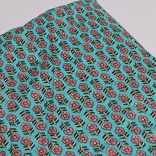 Tissu sérigraphié Jaipuri pour rideaux et vêtements d'été légers