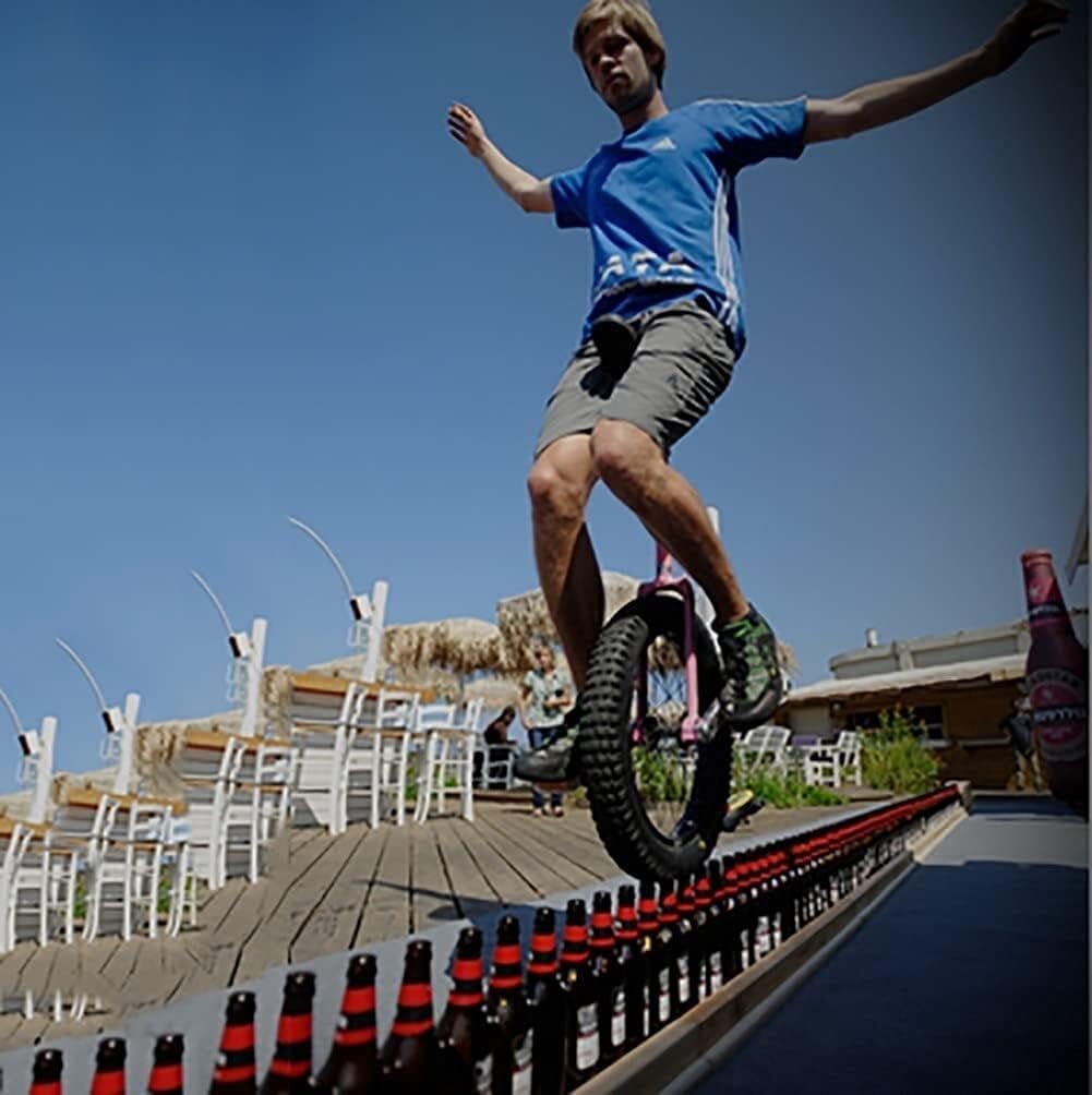 LJYT 24inch Unicycles with Handles - Adults/Heavy Duty People/Professionals, Outdoor Large Wheel Unicycle with Fat Tire and Adjustable Saddle