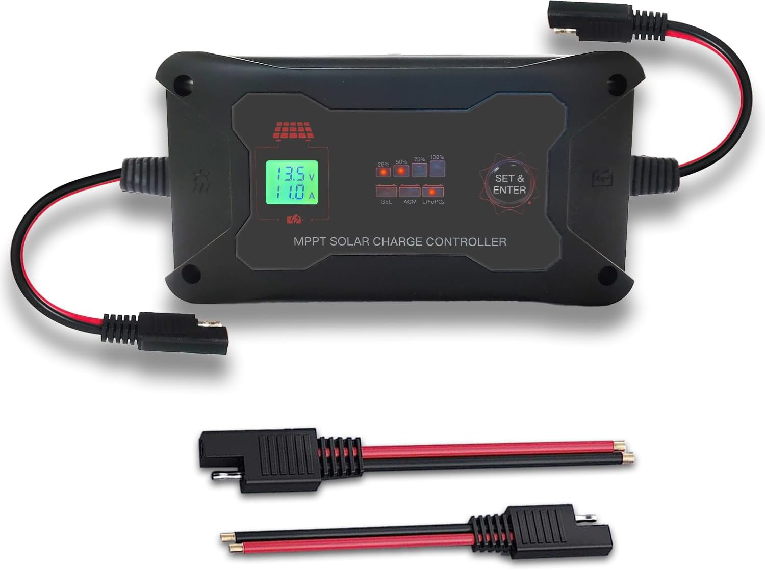 20A 12V/24V Portable MPPT Solar Charge Controller with Solar Connector,LCD Display and LED Indicate Light for AGM,GEL,LiFePo4-image-15