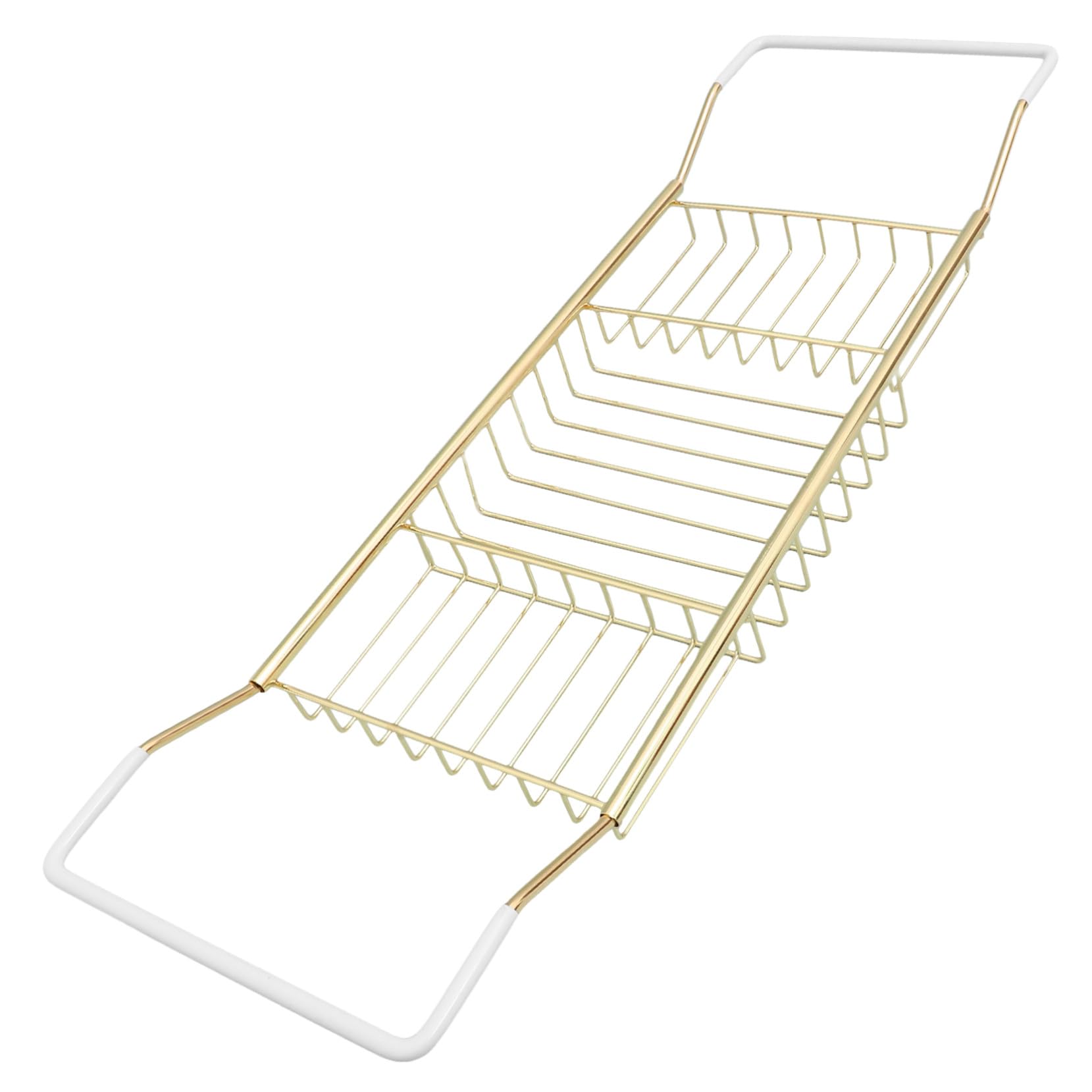 Étagère de salle de bain en acier inoxydable doré extensible pour un rangement luxe à domicile