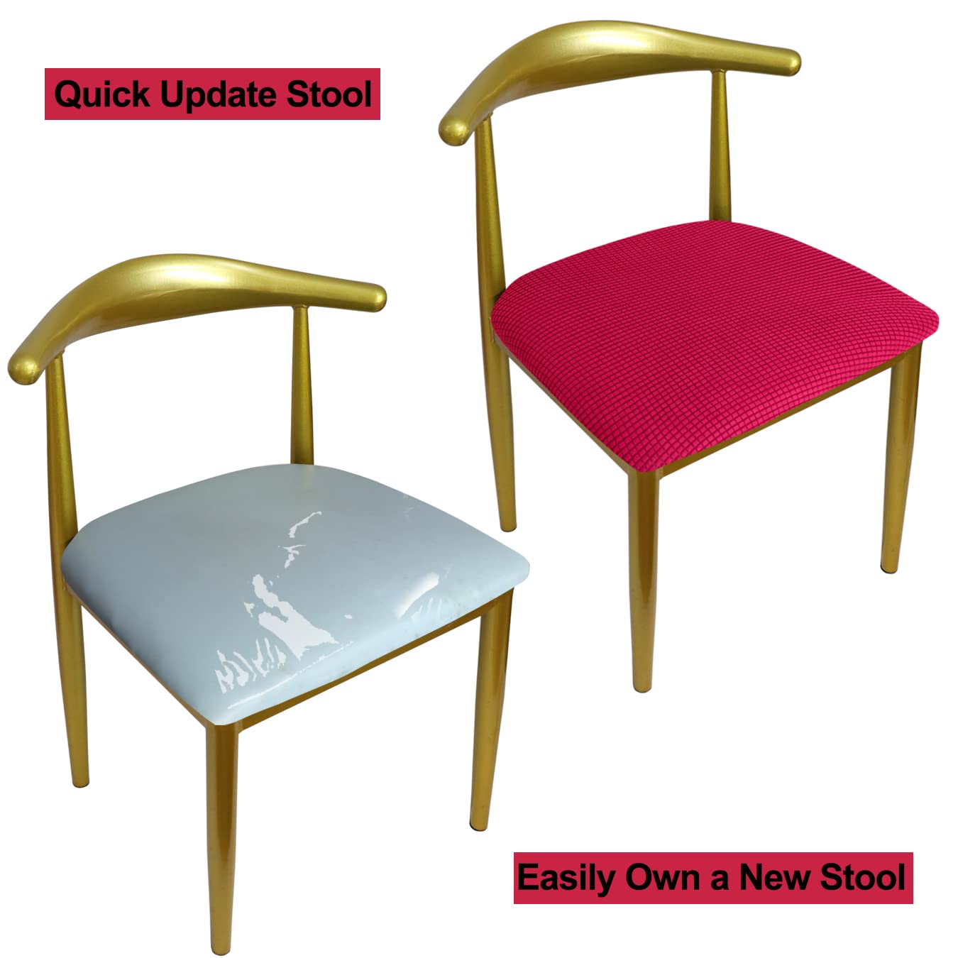 Coprisedili Rotondi Elastici - Set Da 2 Grigi Per Sgabelli Da 30-40cm, Lavabili E Antipolvere - Foto 8