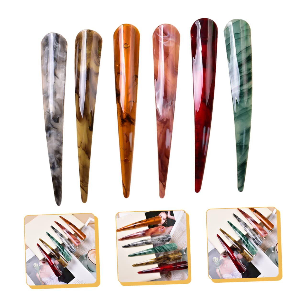 FRCOLOR 3er-set Elegante Haarspangen Haarspangen Zum Abteilen Der Haare Exquisites Design Für Damen 6 Stück X 3