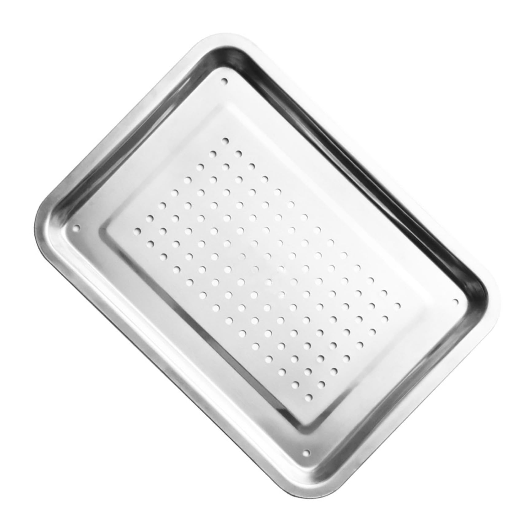 LABRIMP Vassoio Rettangolare per Scolare in Acciaio Inossidabile 36 X 27 CM, Scolapiatti Resistenti alla Ruggine, per Cucina e Cibi Fritti