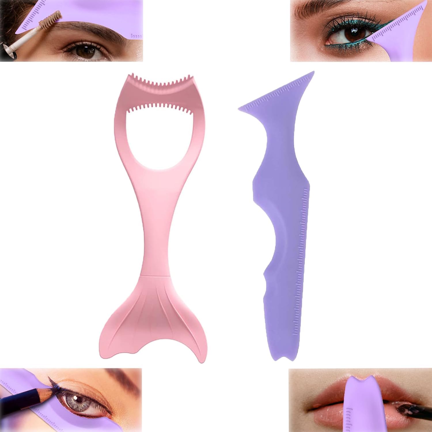 SEWSAW 2PCS Stencil Eyeliner Occhi Silicone Eyeliner Stencil Cosmo