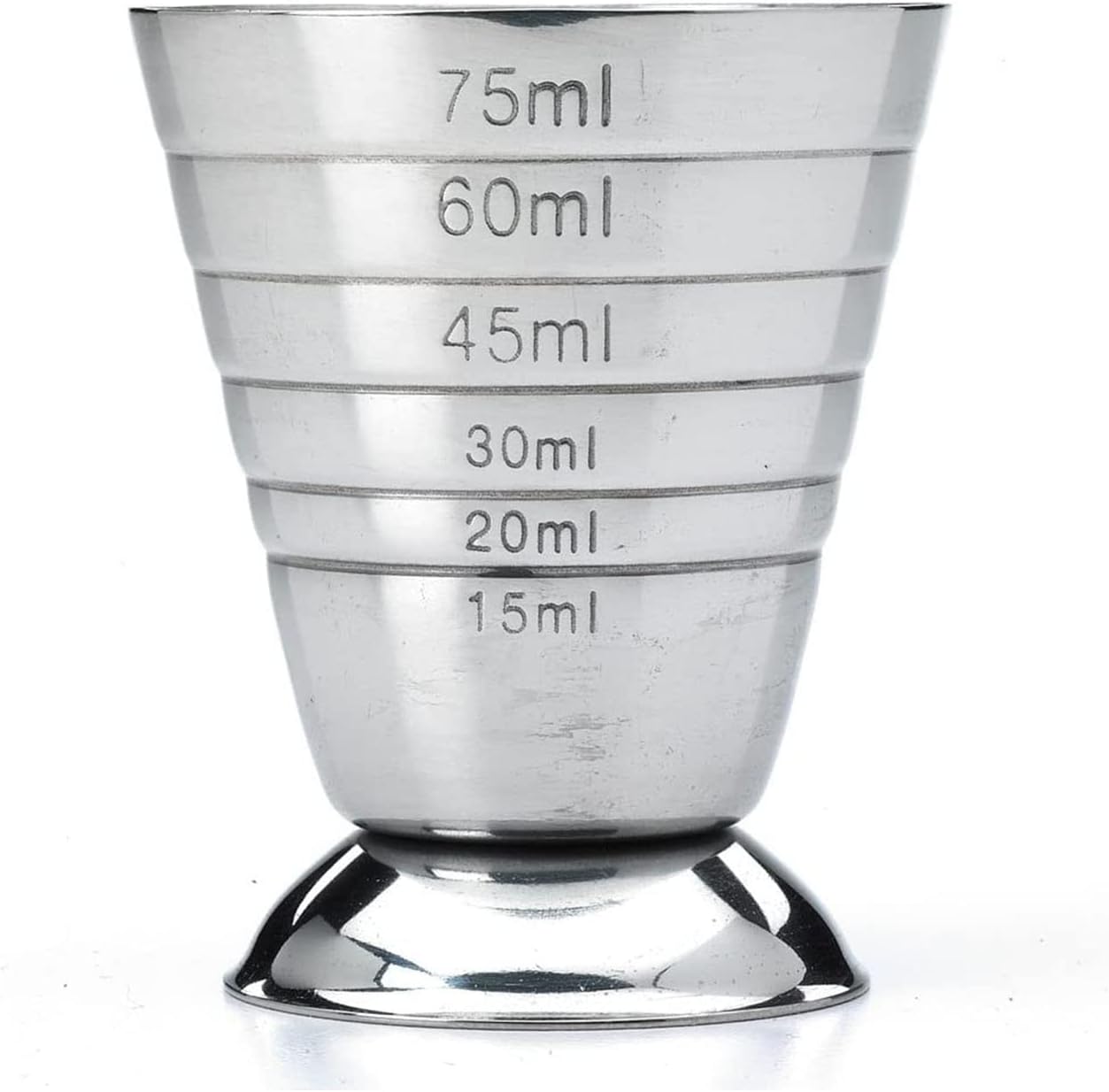 Joyzzz Jigger for Bartending, 2.5 Oz, 75 Ml, 5 Tbsp, 304 Stainless Steel Cocktail Jigger with Scale, Strong and Corrosion Resistant Measuring Cup with Measurements Inside for Bars, Restaurant (Silver)