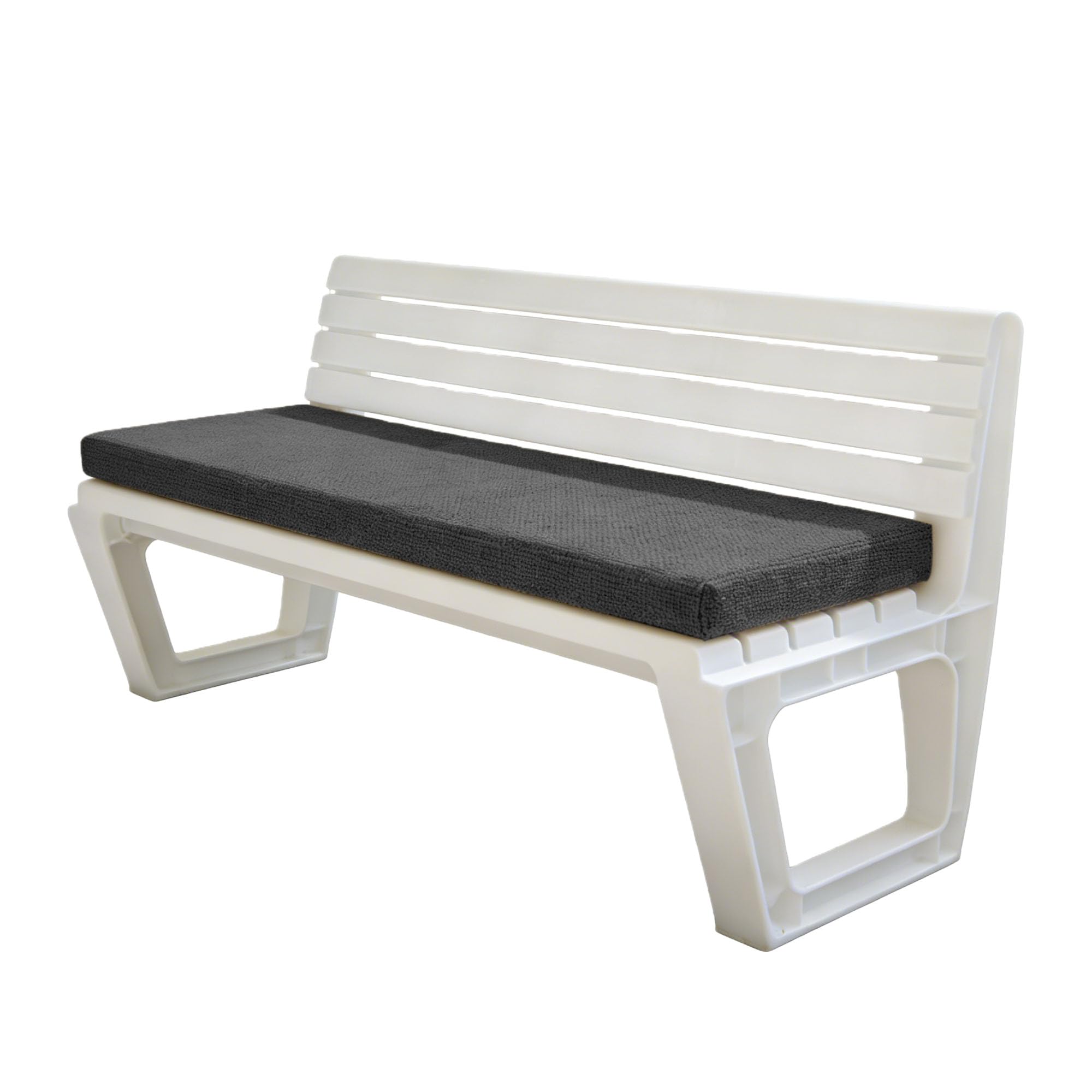 GUOZHEN Garden Bench Cushion 48 x 165 cm Soft Replacement Silk Floss Memory Foam Water Resistant Heavy Duty for Garden Patio Bench, Bay Window, Dark Grey