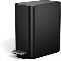 Simplehuman CW2101 Slim Trash Can 5 Liter Slim Step Can Pedal Lid Soft Close Plastic Small Trash Can 1.6 gal (5 L)