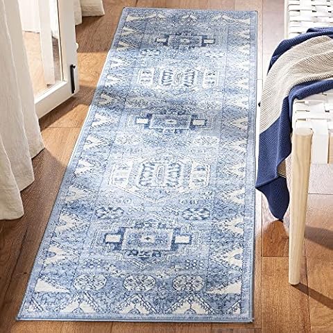 SAFAVIEH Kazak Tribal Area Rug in Blue and Grey Cover