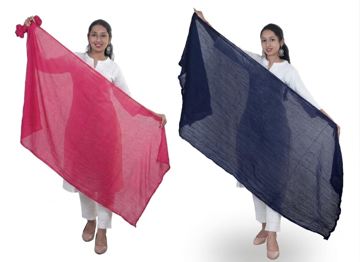 rangeenodhni Women's Plain Cotton Dupatta Everyday Elegance Size 2.25 m-picture-27