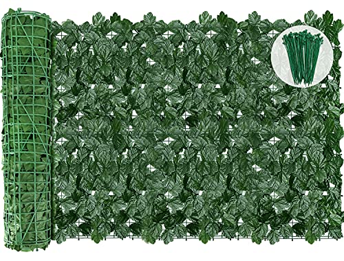 AGJIDSO Sichtschutzzaun, 299,7 x 99,1 cm, UV-Schutz, geeignet für Kunstrasen-Dekoration und Gartenzäune, Graswand für Inneneinrichtung Cover