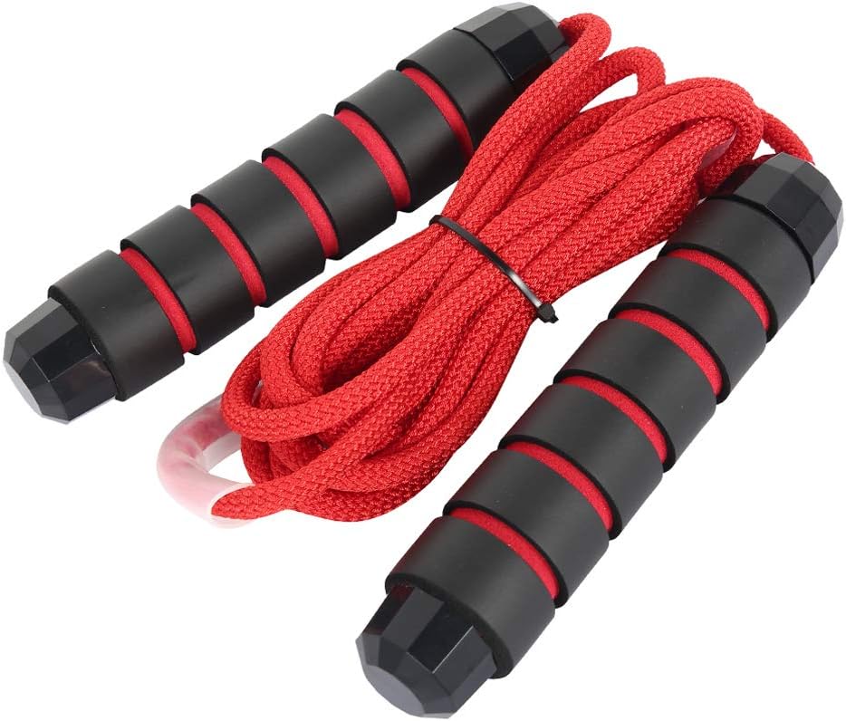 Adjustable Skipping Rope with Foam Handles Tangle-Free Speed Jump Rope Weighted Skipping Suitable for Fitness and Exercise Workout Adults,Child, All Ages