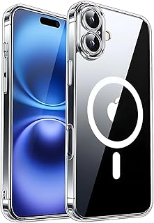 Capa Mag-safe para [iPhone 16 PLUS] Capinha Slim Magnetica com [Proteção de Câmera] Compatível com Mag-Safe Transparente Clear Case Anti-Amarelamento, Resistente a Riscos e Anti Impacto