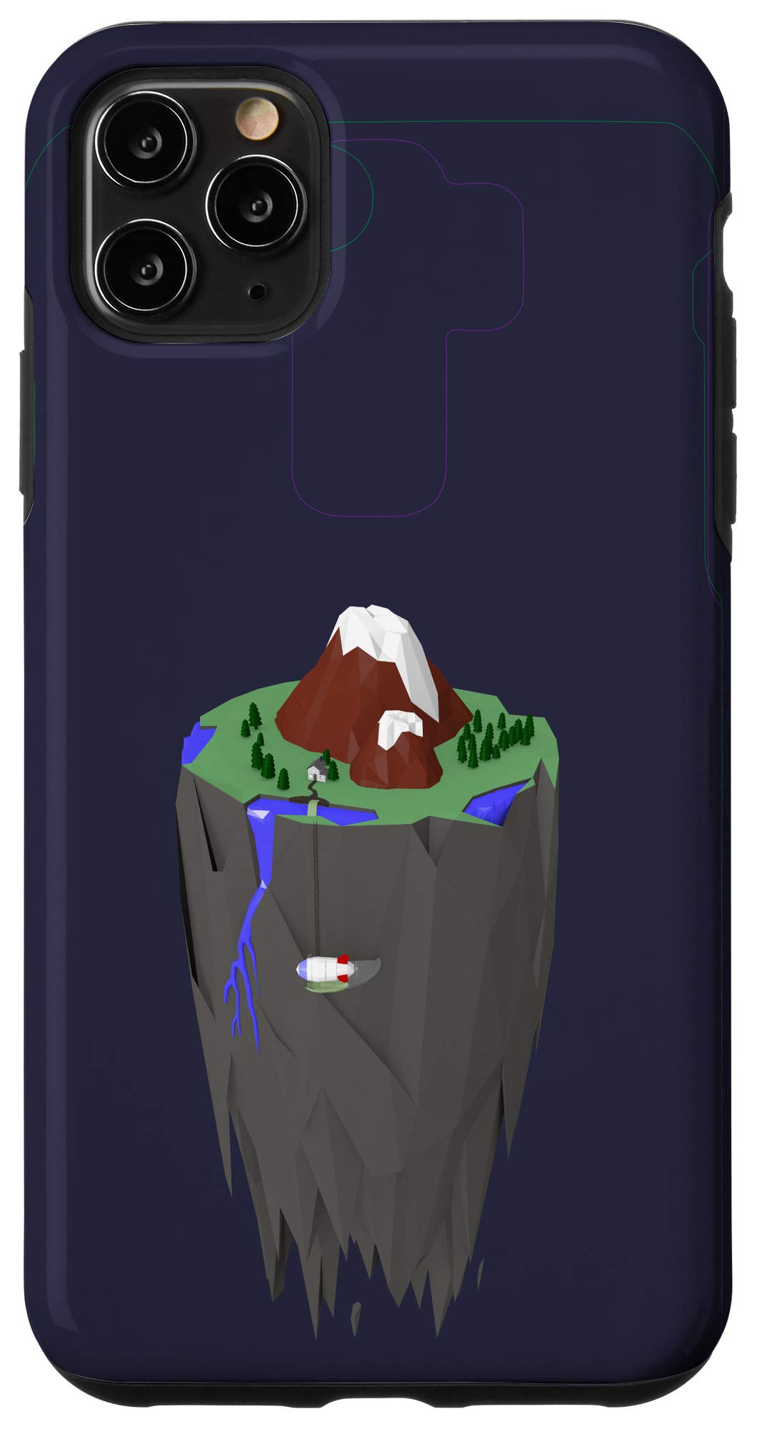 iPhone 11 Pro Max Floating Lo-Poly Island Case