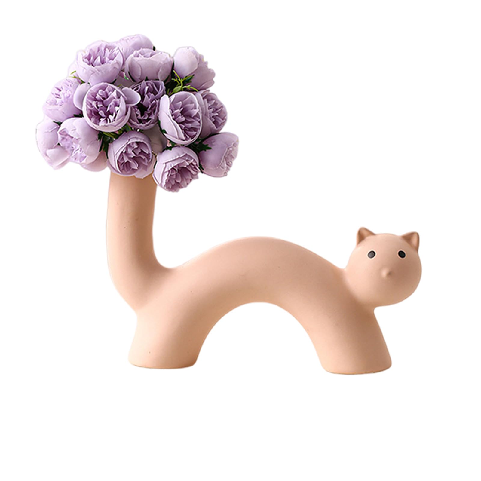 Cats Vases Decors Ceramic Buds Vases Vase for Home Decors Decorative Flower Vase Minimalists Cats Decoration Flower