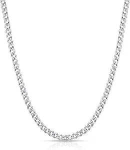 Fiusem 5mm Silver Tone/Gold Cuban Link Chain for Men, Mens Chain Necklaces, Stainless Steel Chain Necklaces for Men Women, 3.5/4/5mm