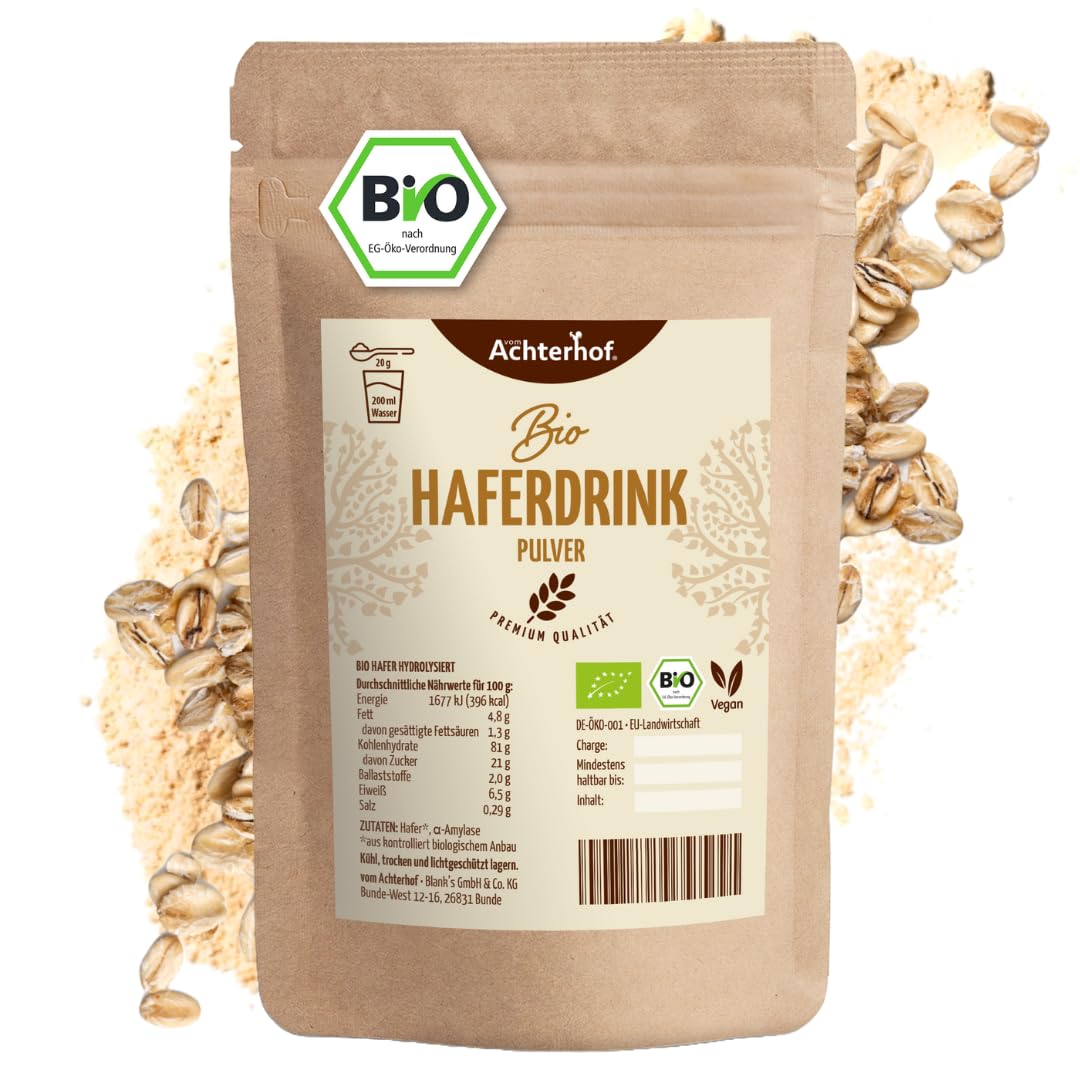 Bio Haferdrink Pulver 1000g | nachhaltige Milchalternative zum Selbermachen | naturreines Haferpulver | Bio & vegan | vom Achterhof
