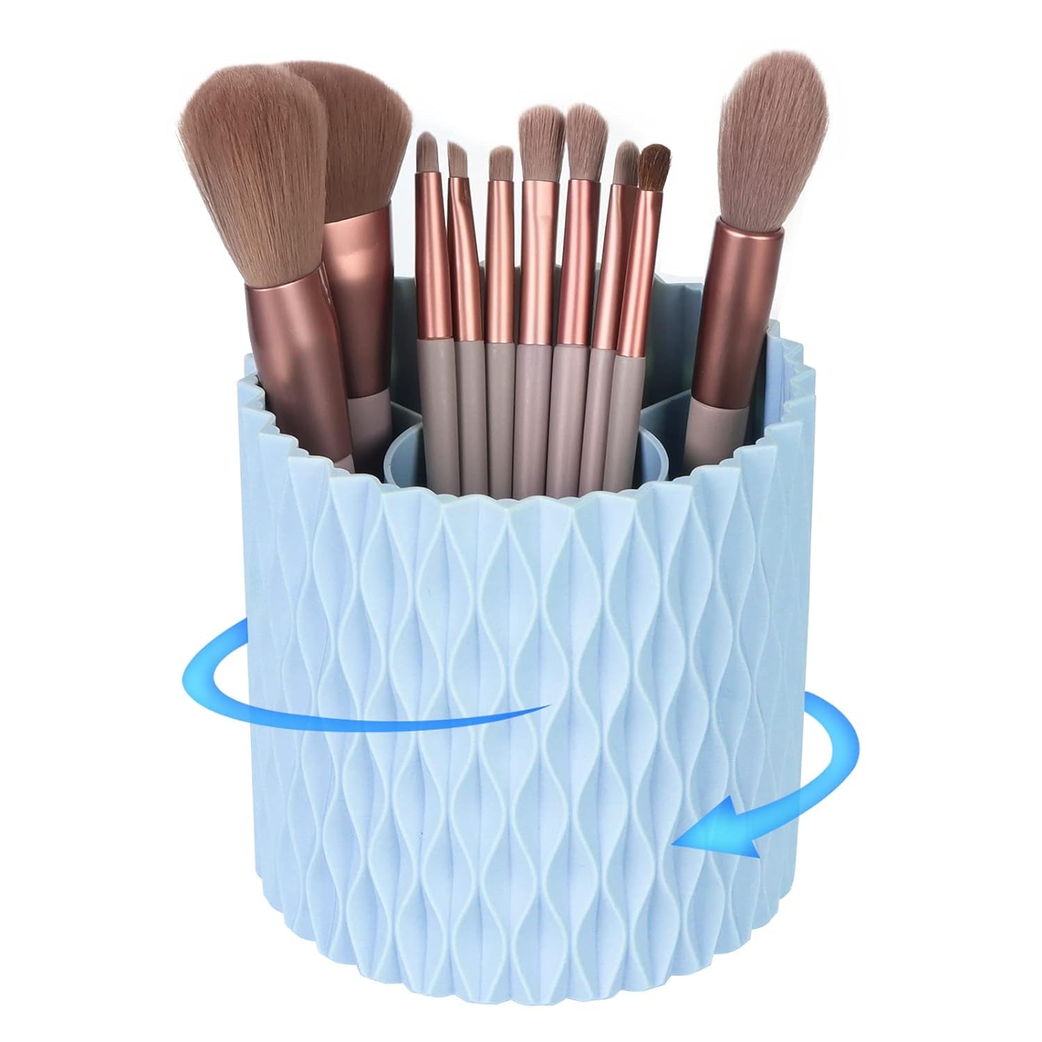 HOTSTICK 360° Rotating Multi-Functional Makeup Brush Holder Organizer, Multi-Purpose Desktop Organizer, Storage Cup for Lipsticks, Combs, Beauty Tools (Blue)-picture-33