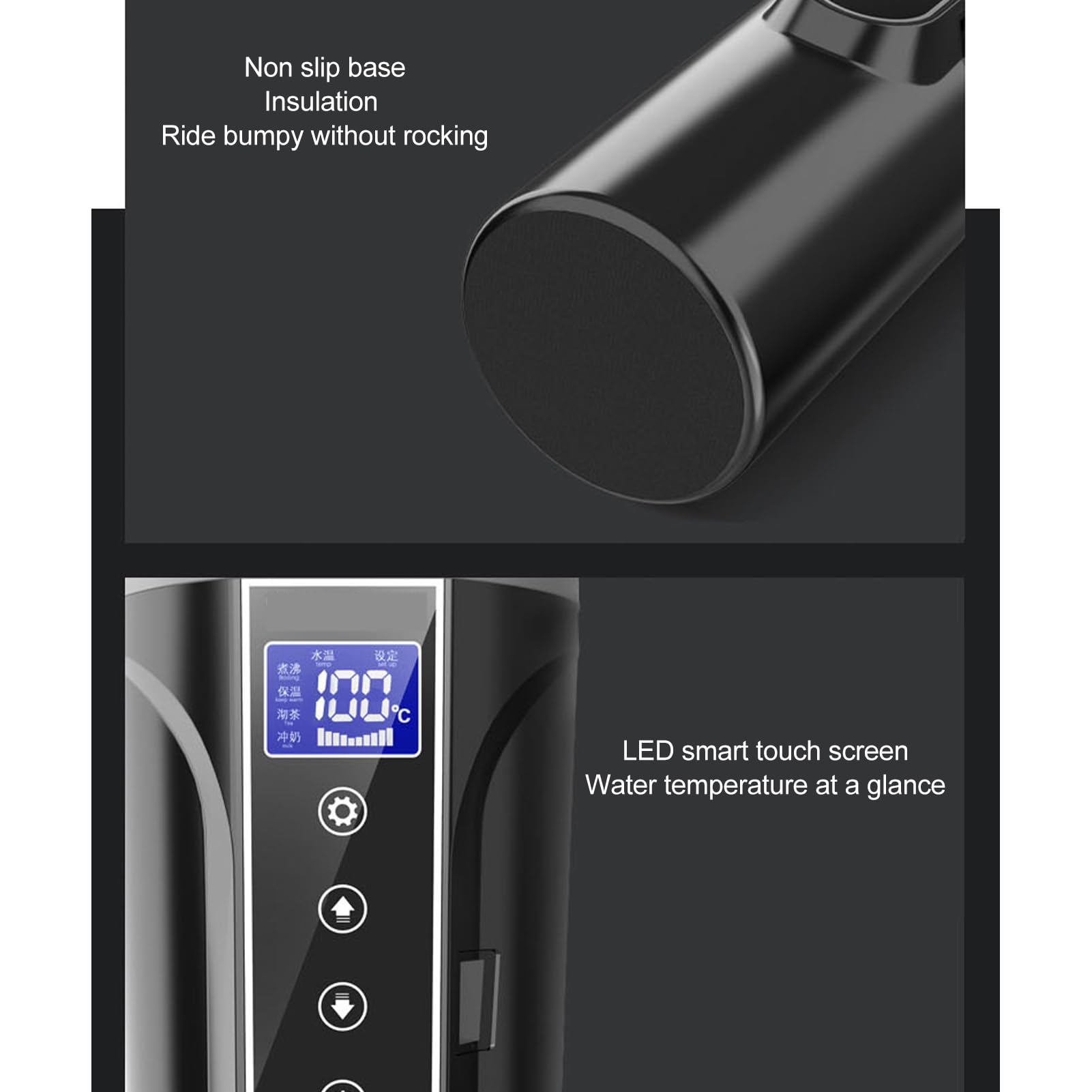 EMUKOEP Multifunktionaler Reise-Wasserkocher, 500 Ml | 12 V, 24 V, Auto-Heizbecher, Für Tee und Kaffee