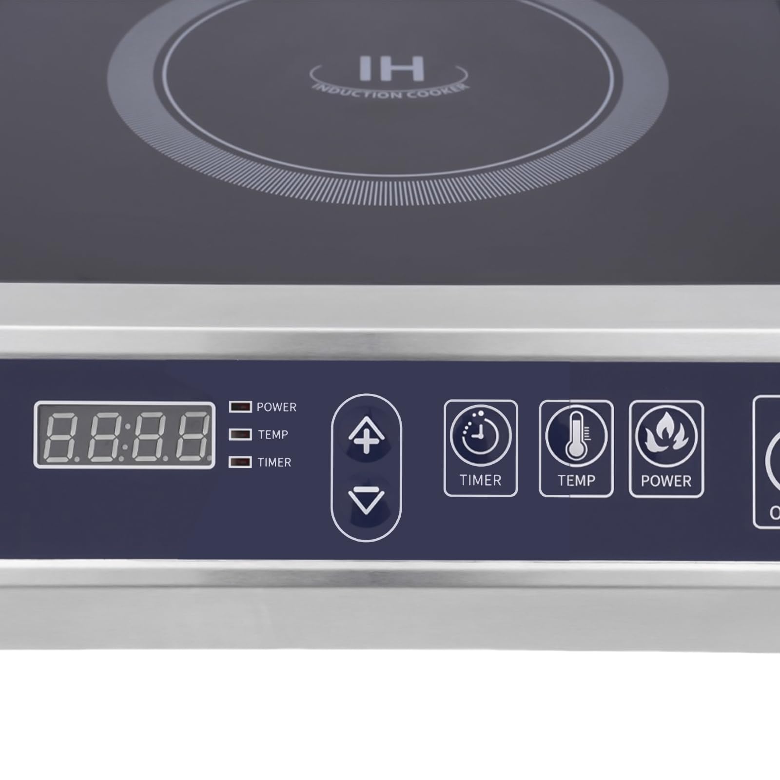 Fornello a induzione in acciaio inox per una cottura efficiente, perfetto per la vostra cucina, vetro microcristallino, 400 – 3500 W, 13 velocità, timer 24 ore