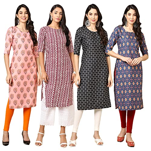 Image of Pinkmint Women's Crepe Digital Print Straight Kurta (RM-348-370-360-366)