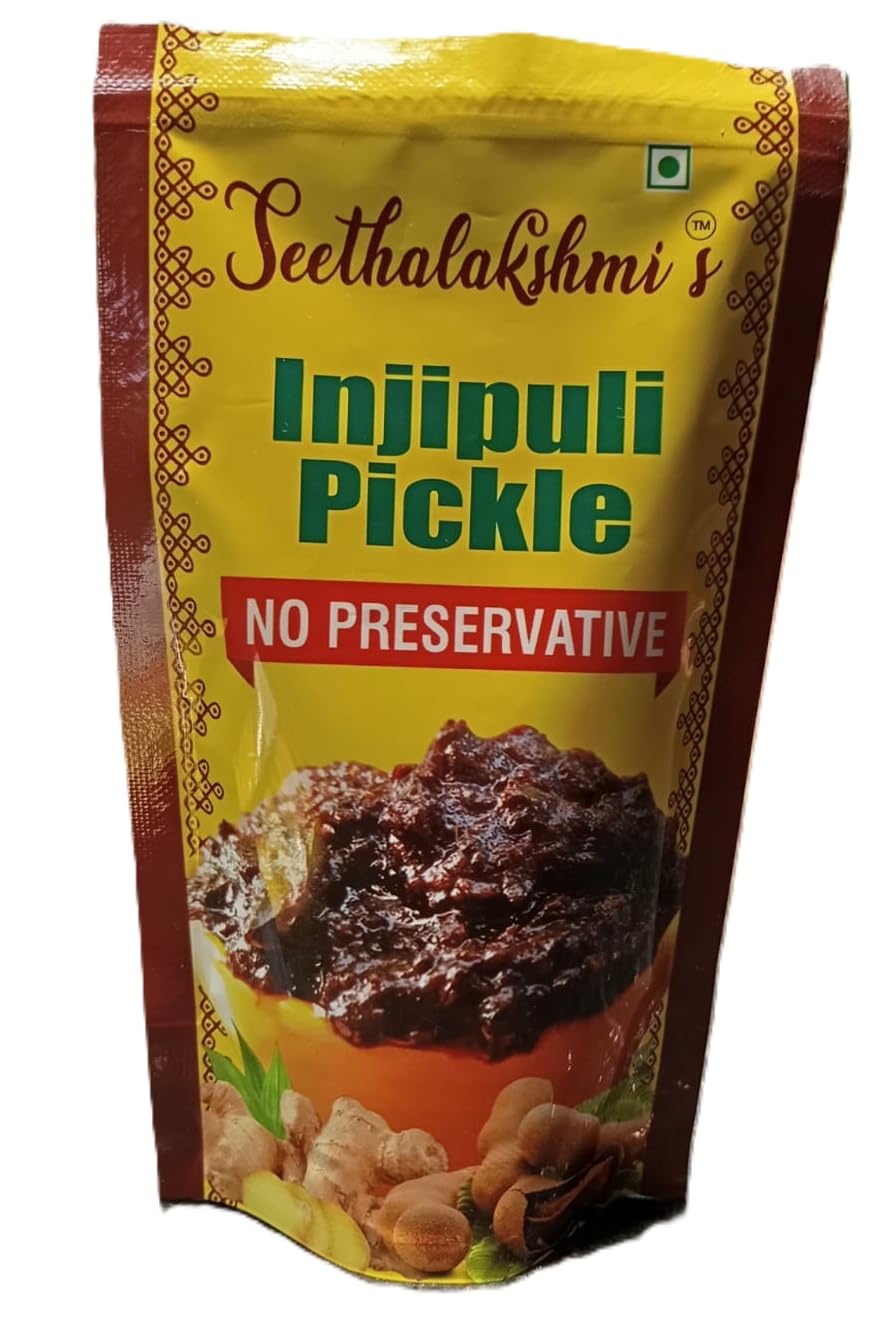 Seethalakshmi's Injipuli Pickle 400g - Palakkad Special, No Chemical Preservatives, Homemade Achar, Tangy sweet-spicy pickle