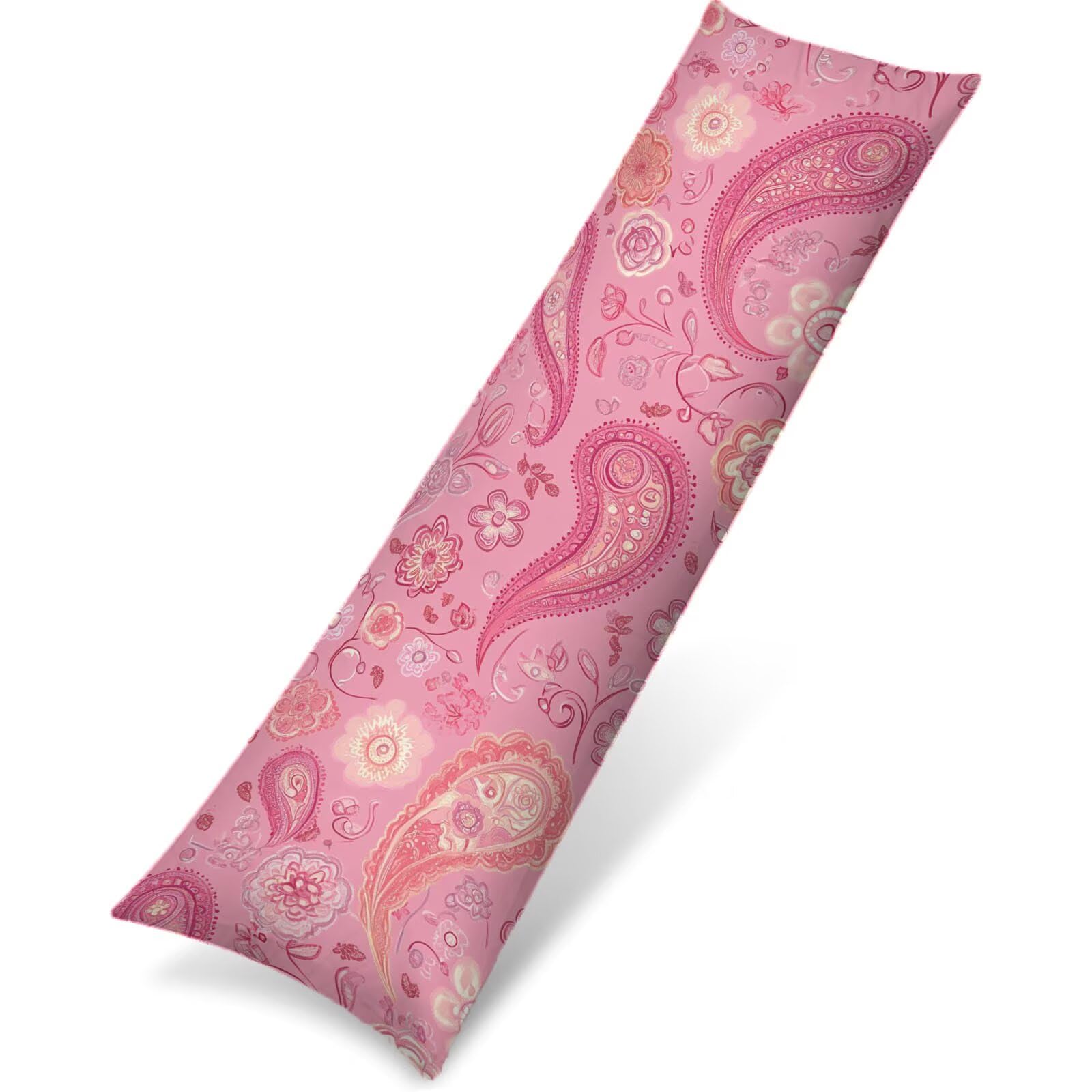 Poszewki na poduszki do łóżka 60 x 180 cm poszewki na poduszki różowe poszewki na poduszki retro aksamitna poszewka na poduszkę na sofę, miękka dwustronna poszewka na poduszkę z niewidocznym zamkiem
