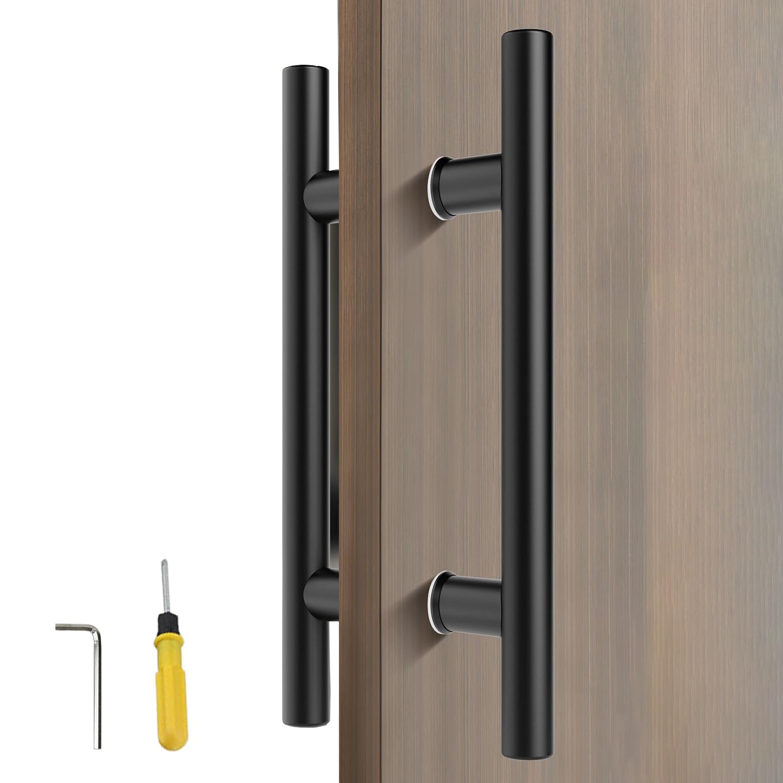 MXXQRHF Gold & Black Barn Door Handles - 50/60/80/100/120/150/180cm Push Pull Door Handle for Bathroom, Kitchen, Bedroom & Patio - Stylish Shower Door Handle (50cm/19.75")"