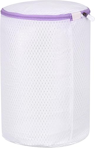 uxcell Bolsa de lavado de zapatos, bolsas de lavandería de malla cilíndrica de 7.9 x 11.8 pulgadas para lavar a máquina, tenis, pantuflas, ropa