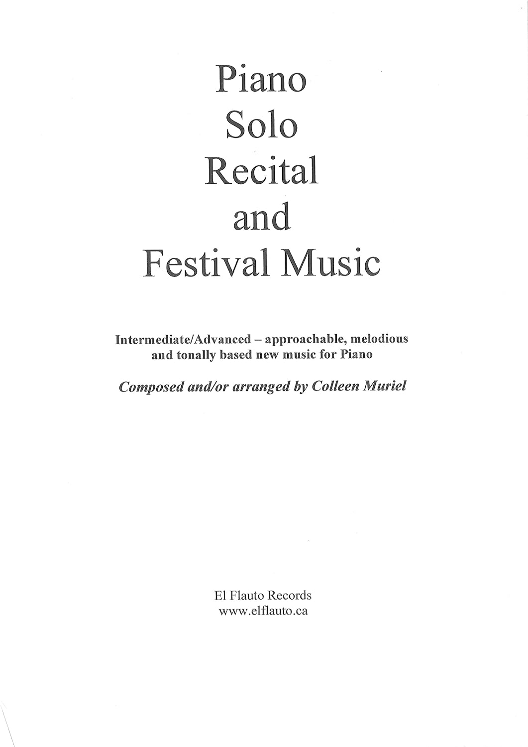 Piano Solo Recital and Festival Music      Sheet music – August 18, 2022