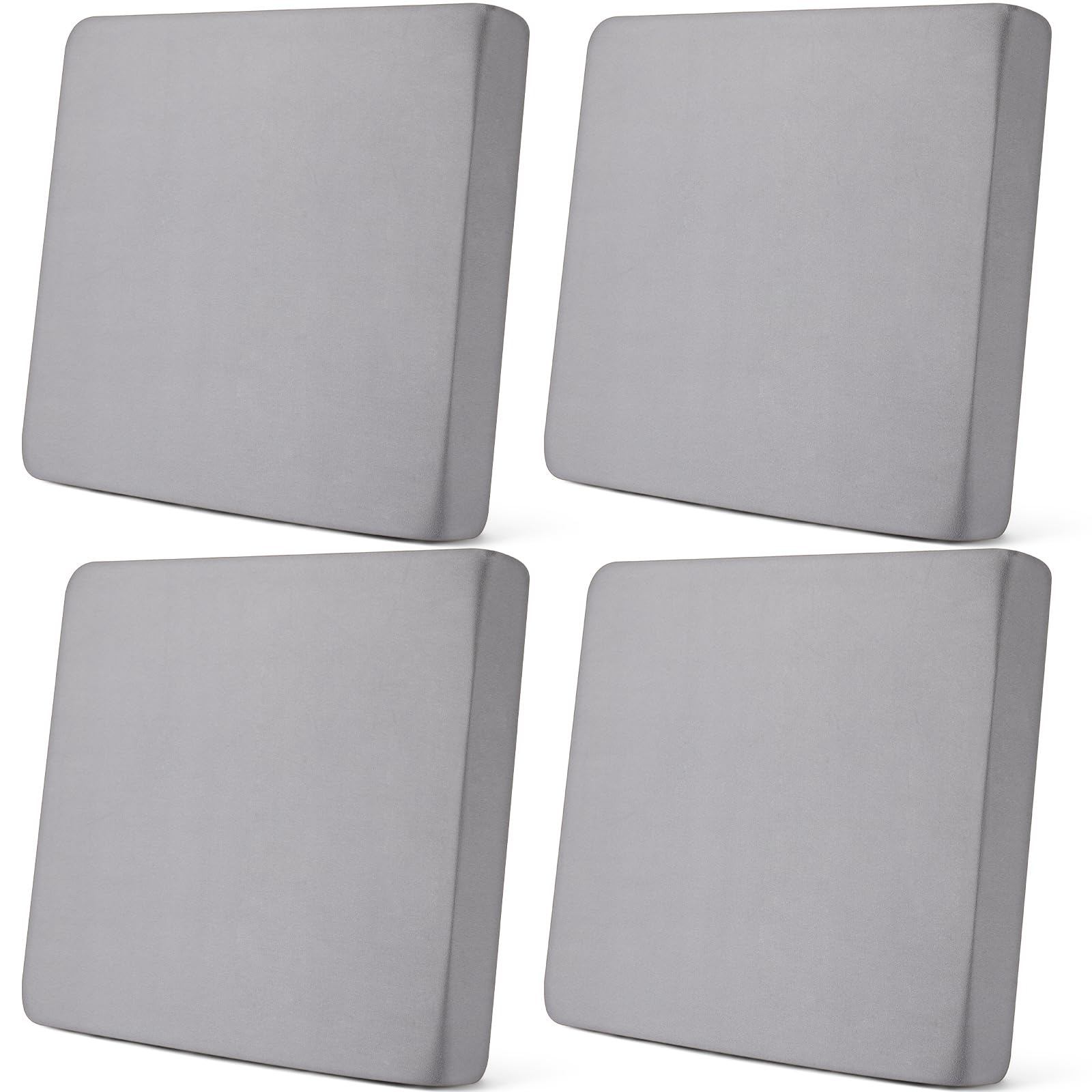 Photo 1 of Newwiee Set of 4 Stretch Patio Cushion Covers Sofa Couch Seat Chair Slipcovers Cushion Cover Replacement Furniture Protector for Pets Washable(Light Grey,Seat Cover,Solid)