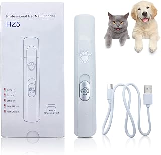 Dog Nail Grinder, Upgraded Pet Cat Dog Nail Trimmers Clippers Kit, 2 Speed Rechargeable Electric Pet Nail Grinder Quiet Low Noise Grooming & Smoothing for Small Medium Large Dogs and Cats