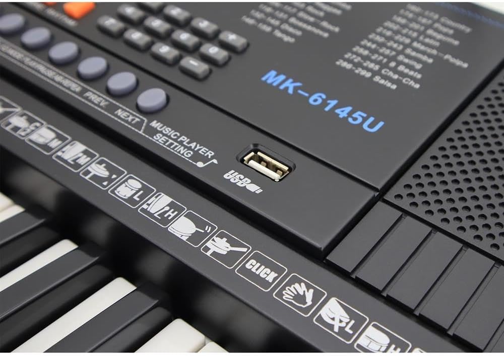 Close-up of JWIN MK-6145U control panel and USB port