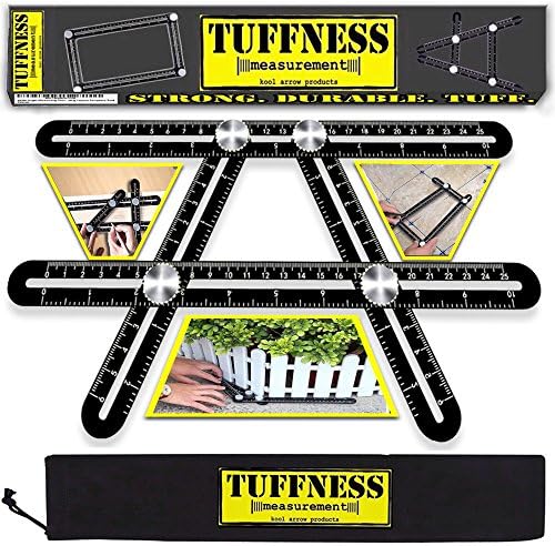 Multi Angle Flooring Roofing Tool for Carpentry Tilework Craftsmen Handyman DIY Professional Industrial Woodworking Folding Metal Ruler Aluminum Alloy Measurement Angleizer Easy Gift for Men and Dads