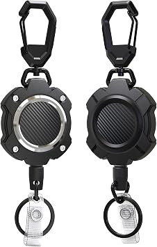 LIUGX 2 Pack Retractable Keychain, 8 oz Hold 15+ Keys, 31.5 in Wire Rope
