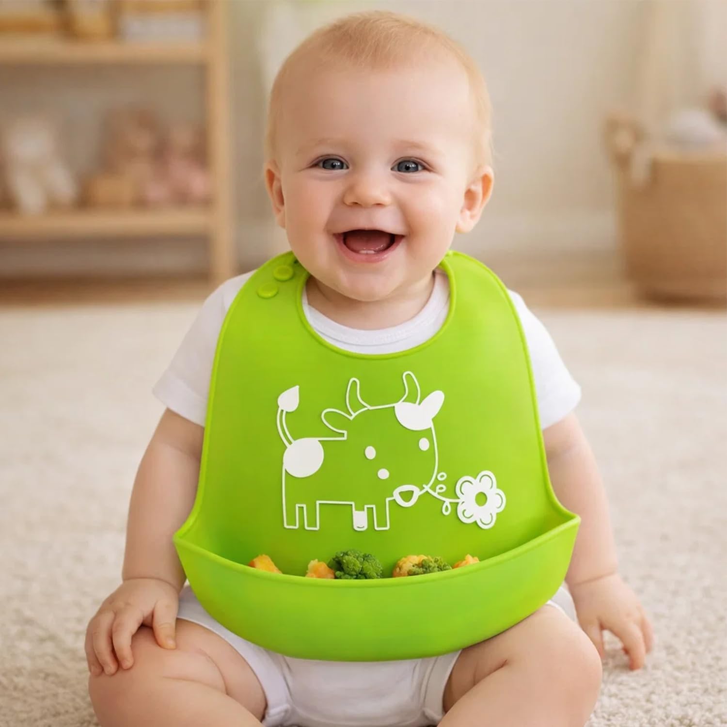 BabyGo silicone waterproof feeding bib 1 piece (Multicolor & Multi design)-picture-49