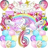 🦄 【Ampliamente utilizado】 La decoración de globos de unicornio de 6 años es adecuada para fiestas de cumpleaños infantiles, reuniones familiares, fiestas de jardín de infantes, decoraciones interiores y exteriores, etc., y también se puede usar como fondo para tomar fotos. Si hay algún problema con el producto, puede solicitar un reembolso incondicional