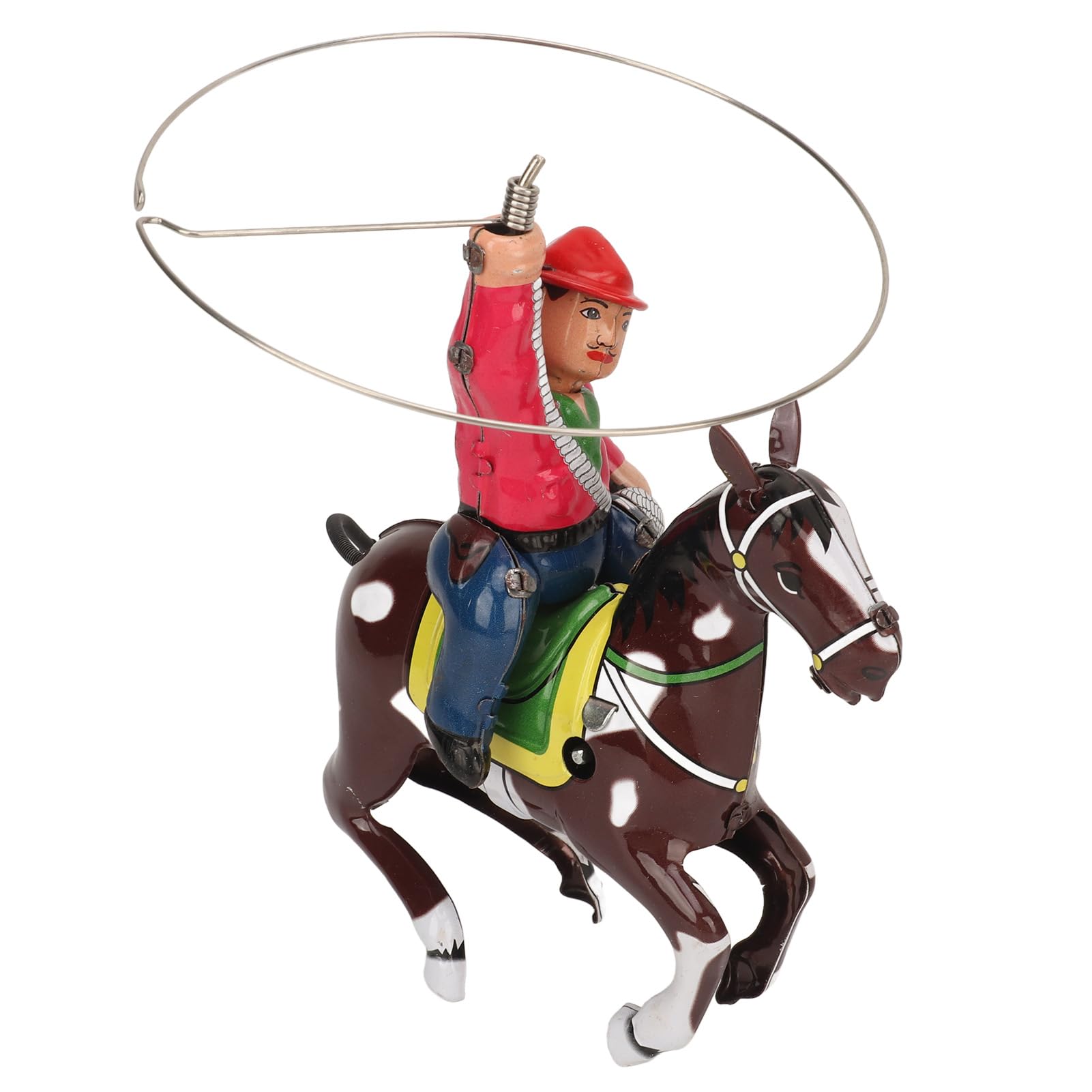 Vintage Cowboy Clockwork Toy, Superior Mechanical Wind Up, Vibrating Horse, Nostalgic Ornament for Home, Bar, Clothing Store