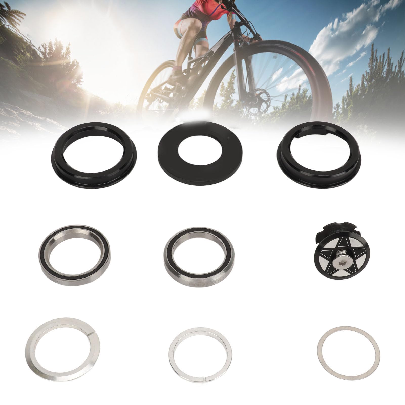 Amazon | 合金バイクフロントフォークステムヘッドセット、CNC
